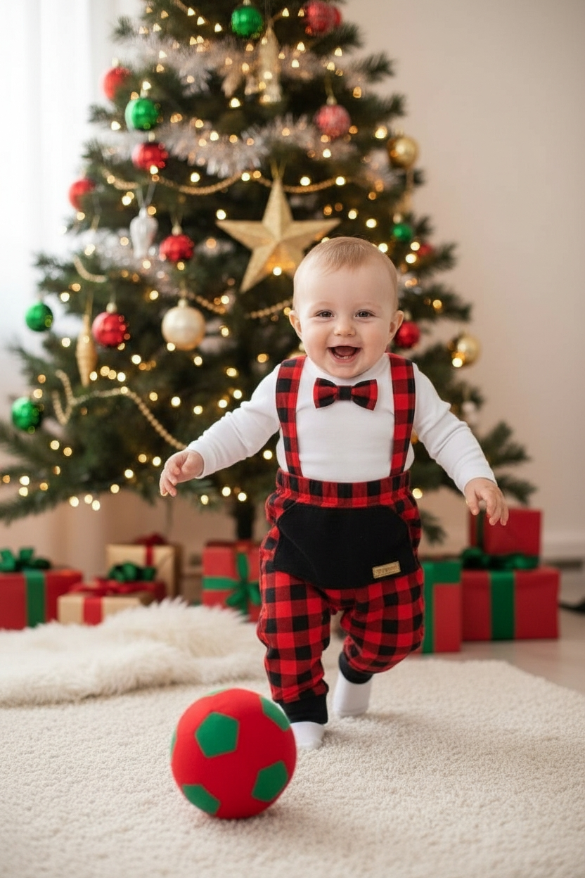 Komplet chłopięcy KRATA VICHY - obrazek 2