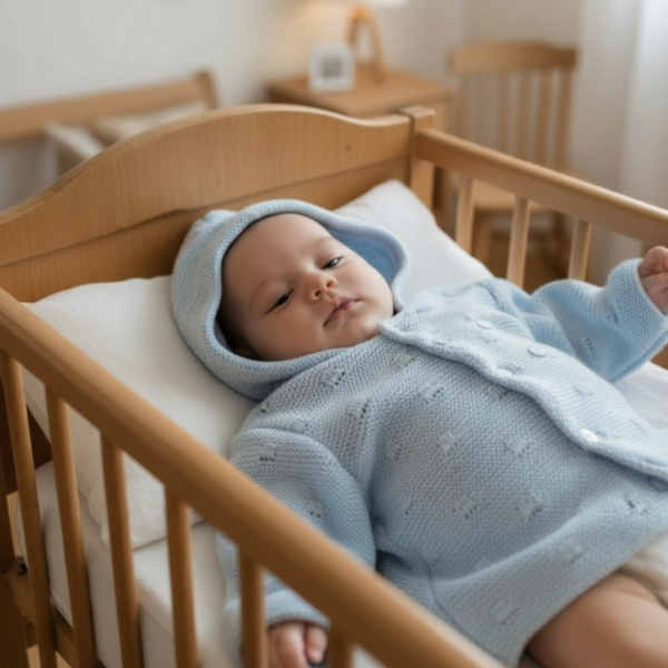 Sweterek niemowlęcy z kapturem